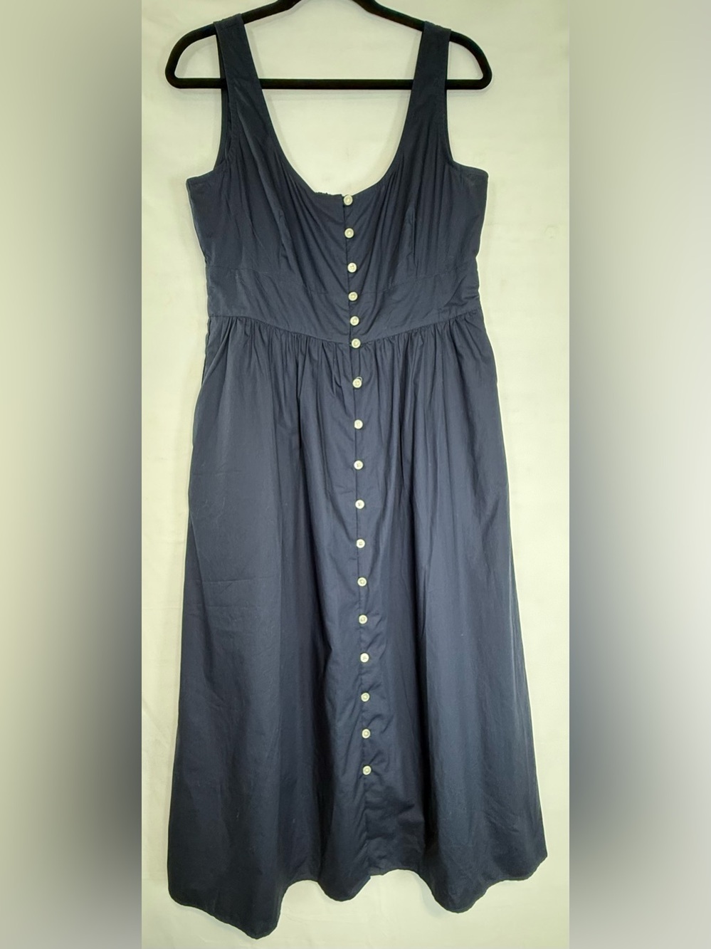 J. Crew Navy Button-Front Midi Dress NWOT - Picture 2 of 16